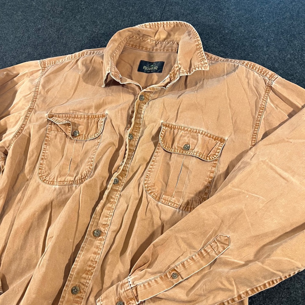 RedHead Canvas Work Shirt Mens XL Brown Long Sleeve Cotton Utility Outdoor Top